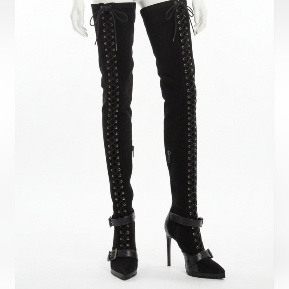 Emilio Pucci lace up suede boots size 6
